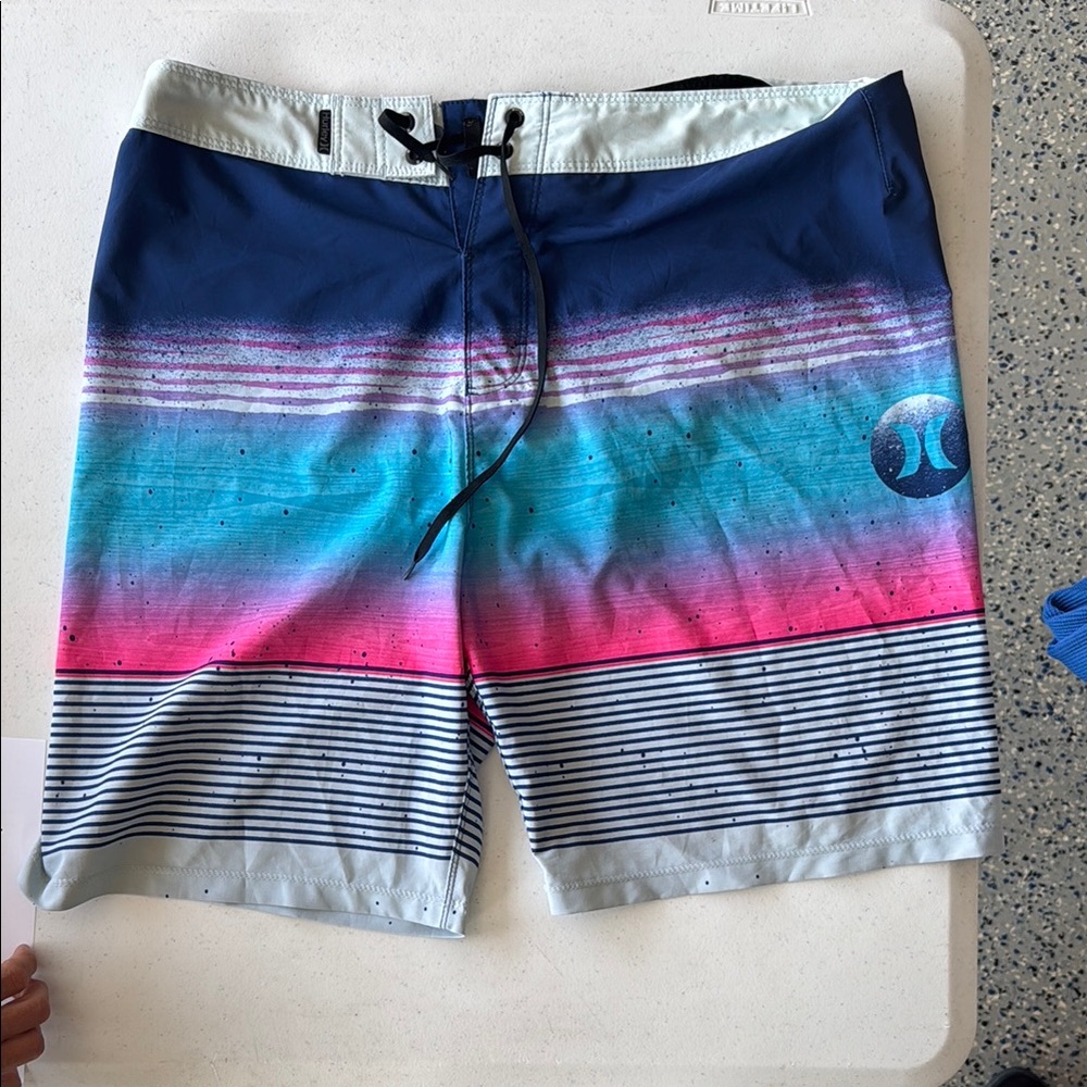 Hurley Blue and Pink Board Shorts Quick-Dry Swimwear